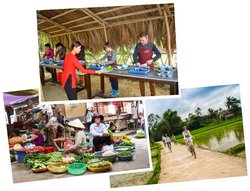 Visiter le marché de Hoi An, faire une balade guidée à vélo dans la campagne et suivre un cours de cuisine vietnamienne.
